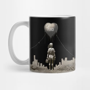 Peace: Stop The War in the Middle East on a Dark Background Mug